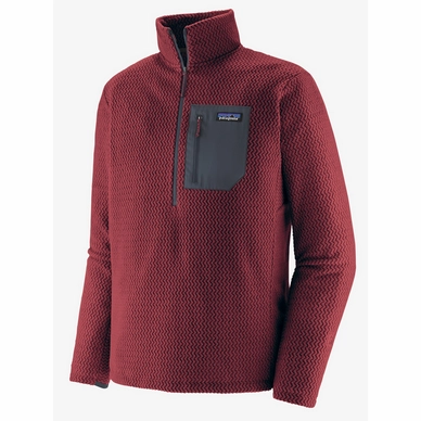 Jumper Patagonia Men R1 Air Zip Neck Sequoia Red Outdoorsupply